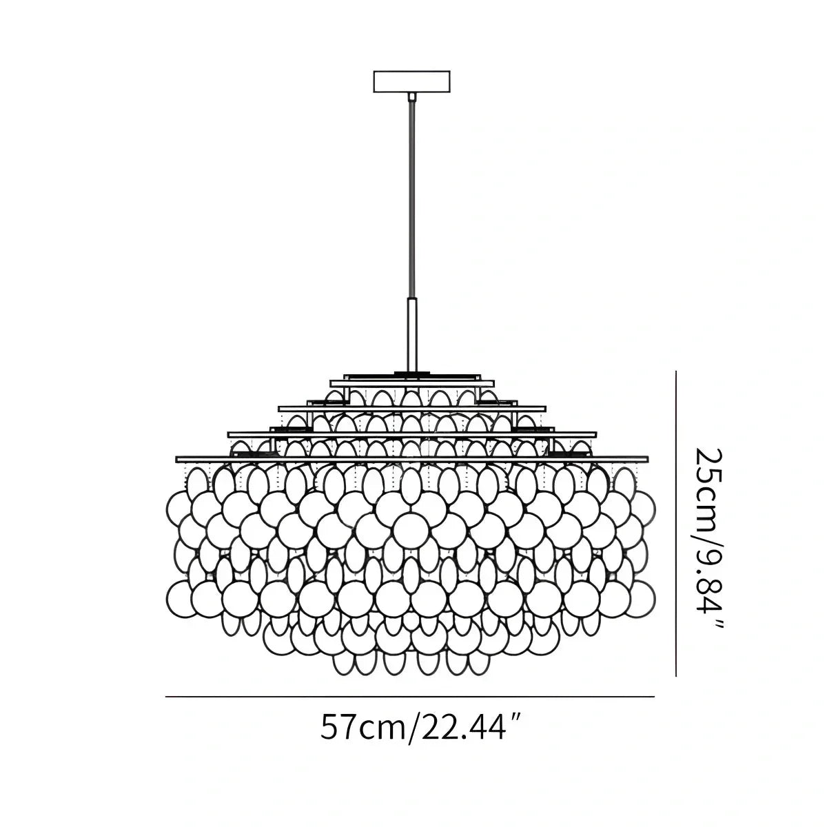 flairel Round Shell Chandelier for Bedroom Living Room