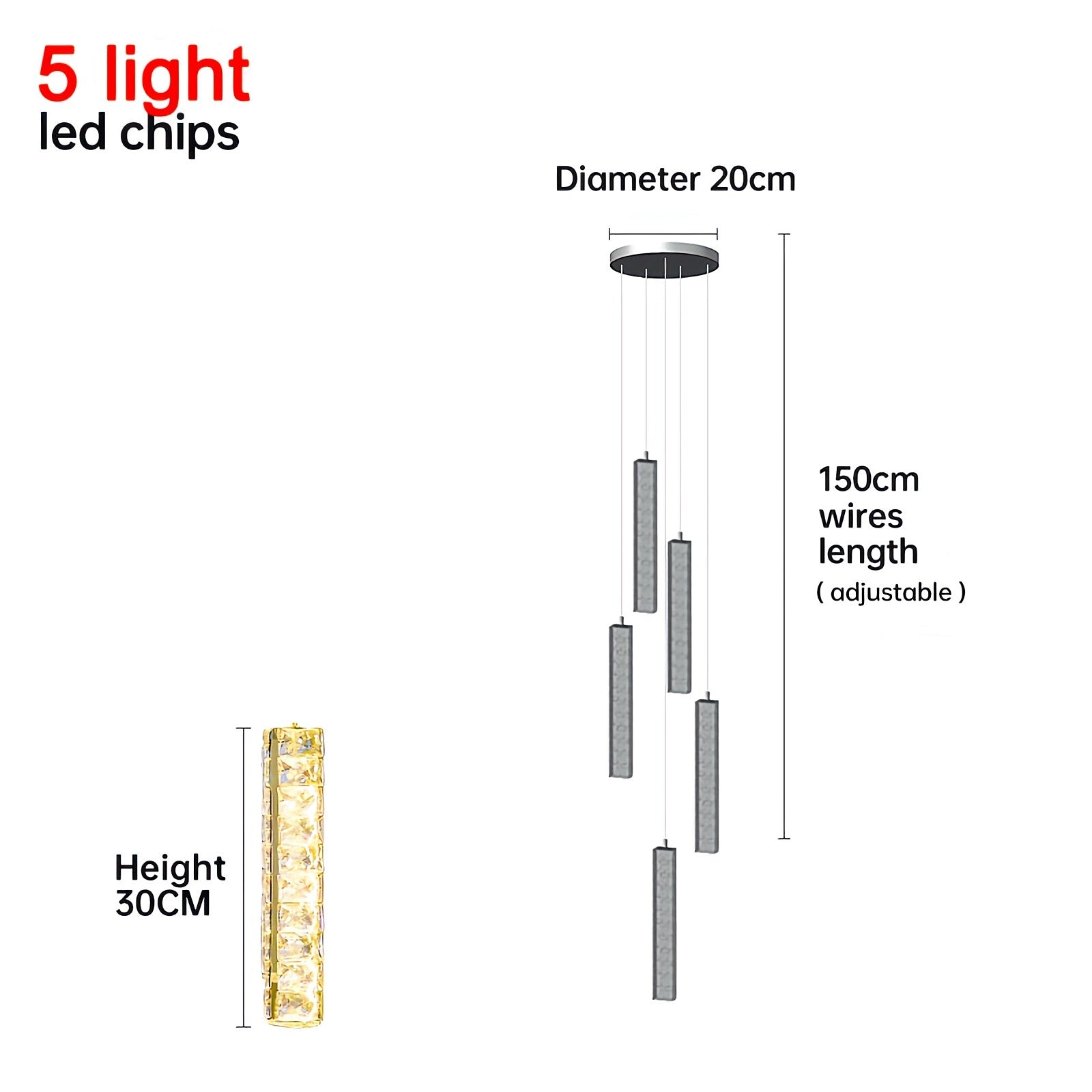 flairel Nordic Crystal LED Chandelier