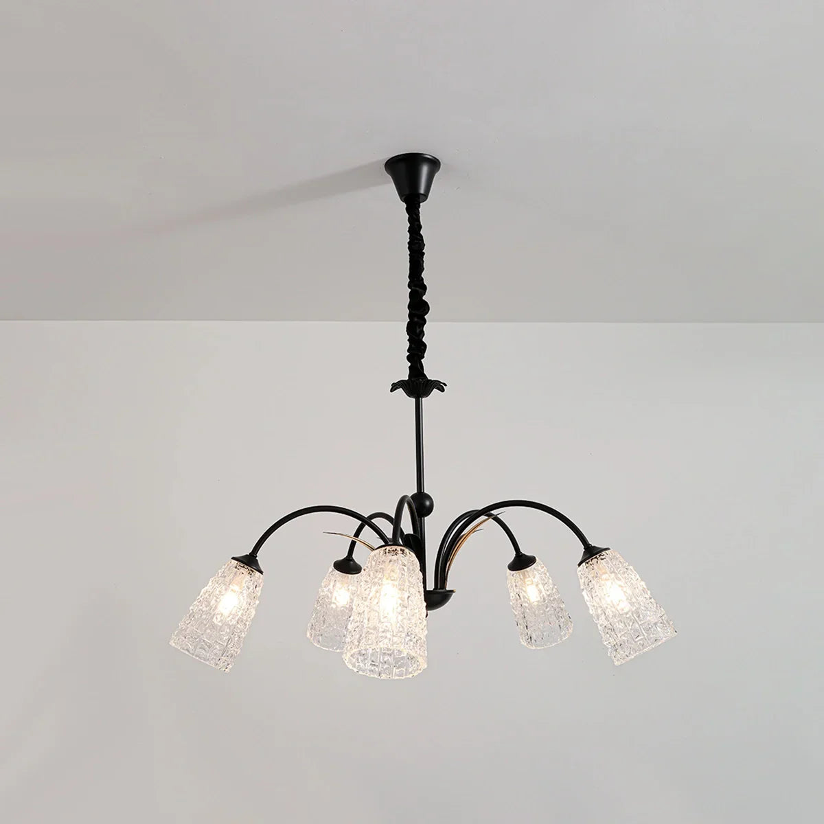 flairel American Retro Iron Glass Chandelier