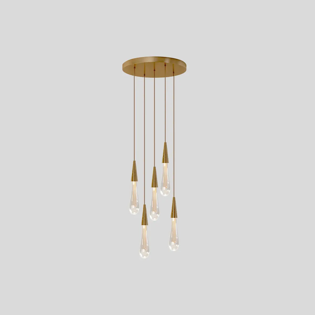 flairel Drop Crystal Chrome Pendant Light for Bedroom