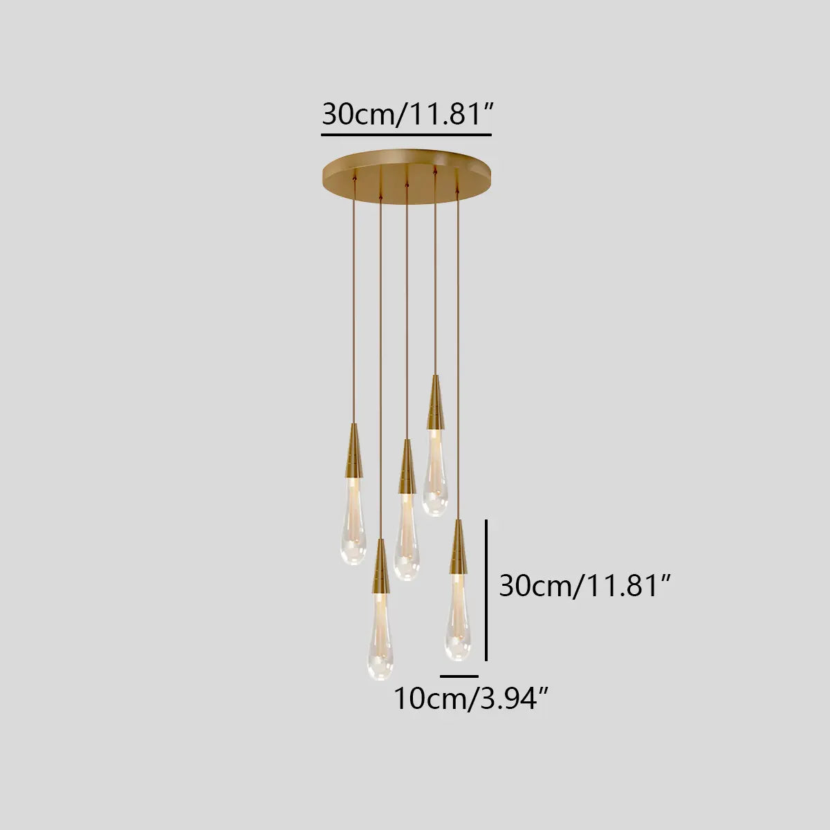 flairel Drop Crystal Chrome Pendant Light for Bedroom