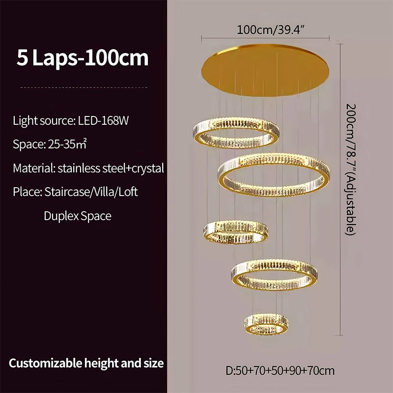 flairel Nordic Circular Villa Crystal Chandelier