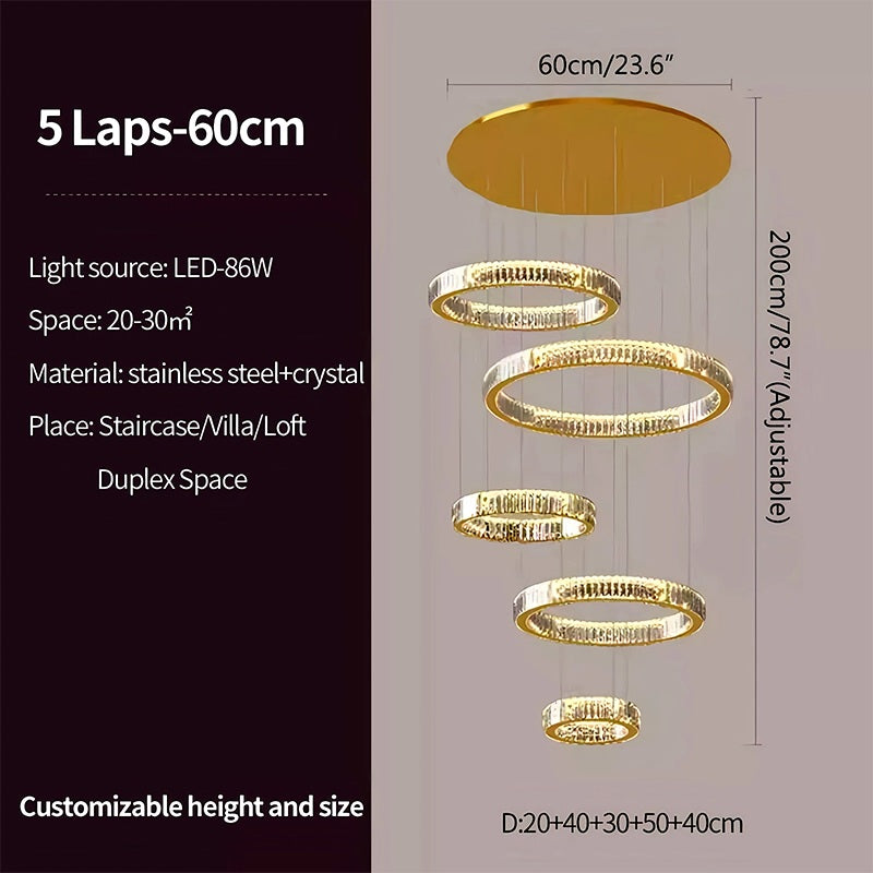 flairel Nordic Circular Villa Crystal Chandelier
