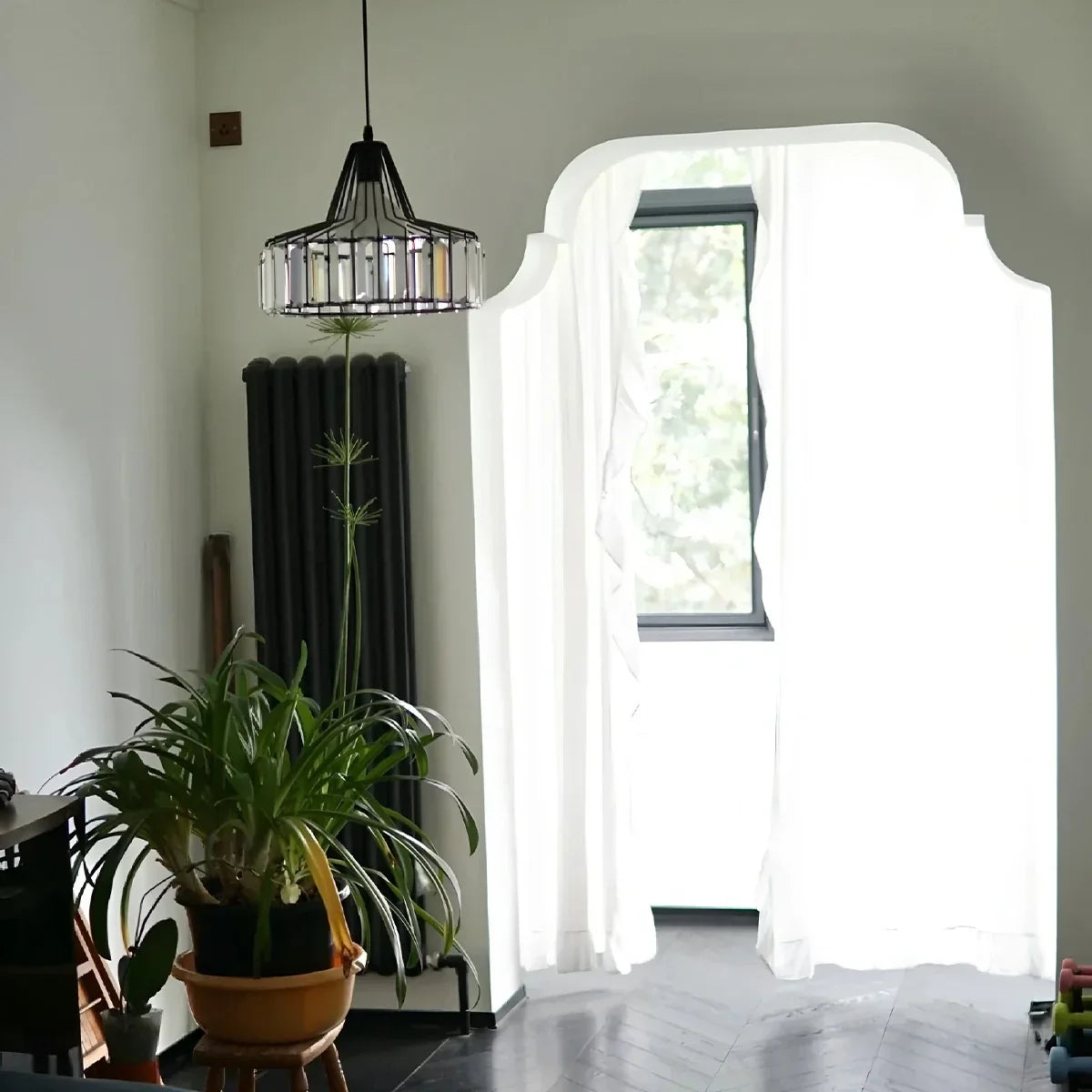 flairel Modern Iron Art Glass Pendant Lamp for Kitchen