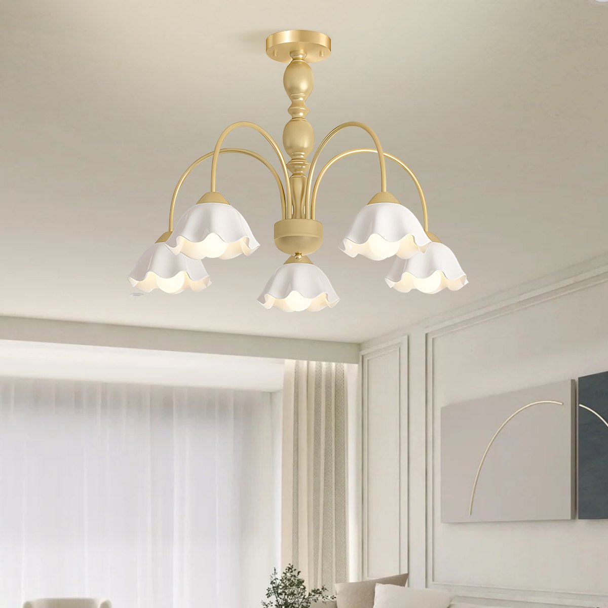 flairel French Pastoral Style Flower Chandelier