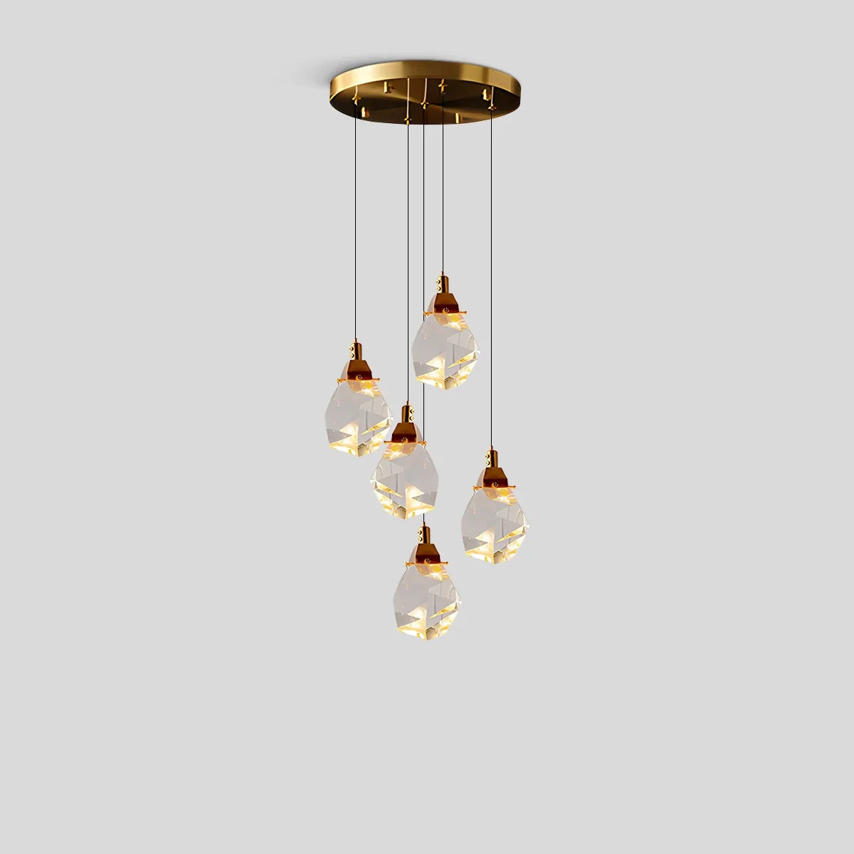 flairel Rock Crystal Rain Chandelier for Living Room