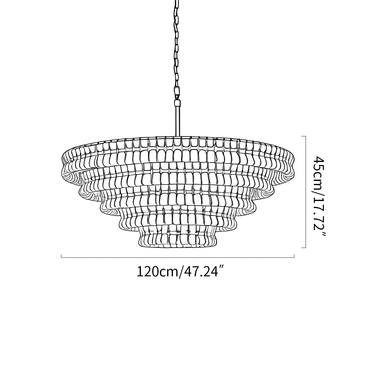 flairel Light Luxury Murano Ring Layered Glass Chandelier