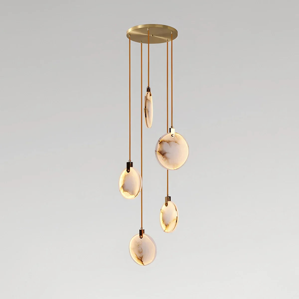 flairel Moonshade Natural Alabaster Pendant Chandelier
