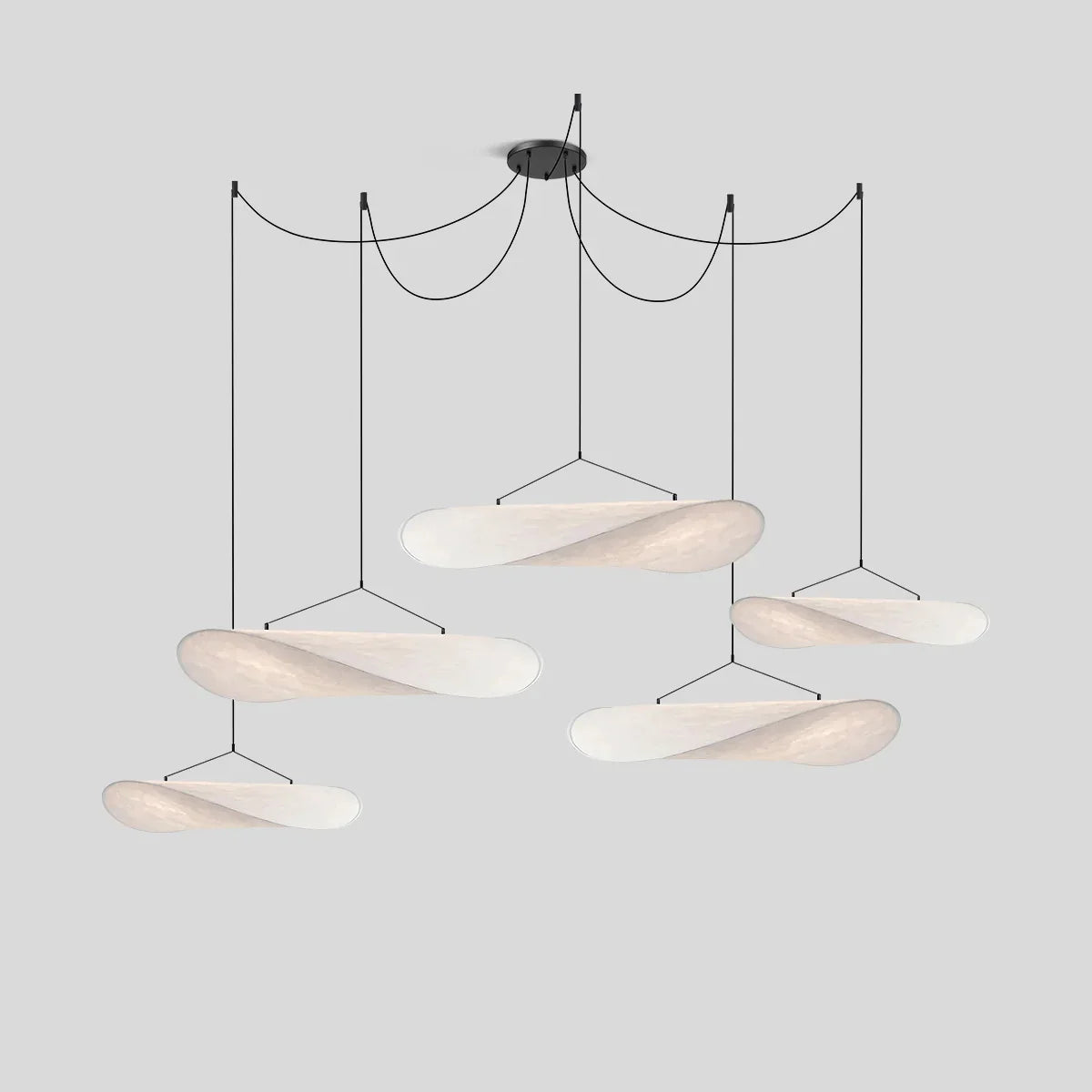 flairel Zen Art Cloud Shape Silk Pendant Light for Living Room