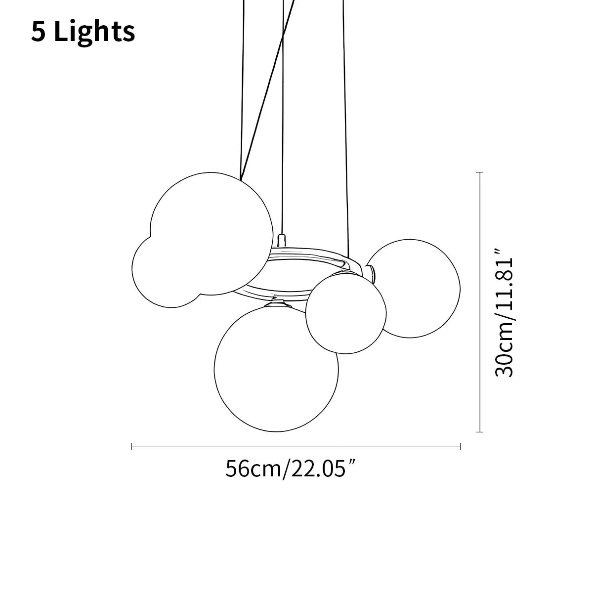 flairel Luxurious Single-Tone Glass Spheres Chandelier