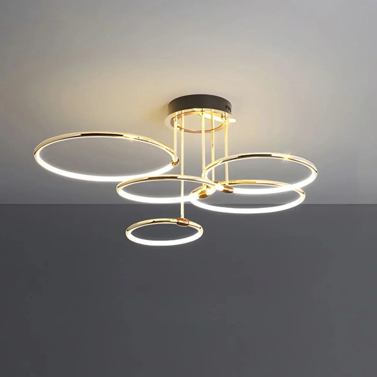 flairel Metal Circular Chandelier Ceiling Lamp