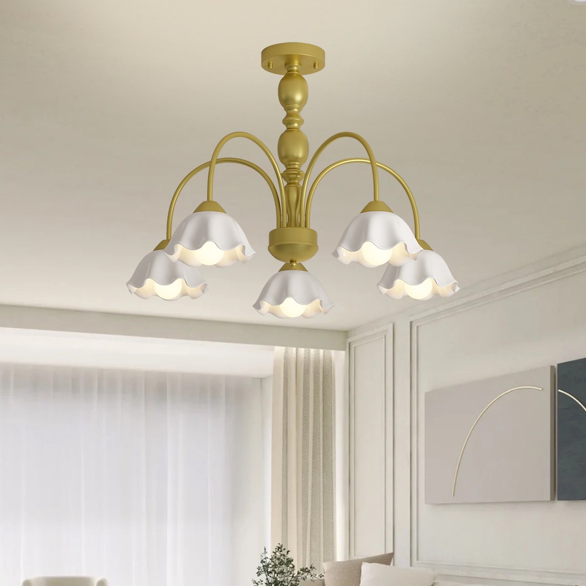 flairel French Pastoral Style Flower Chandelier