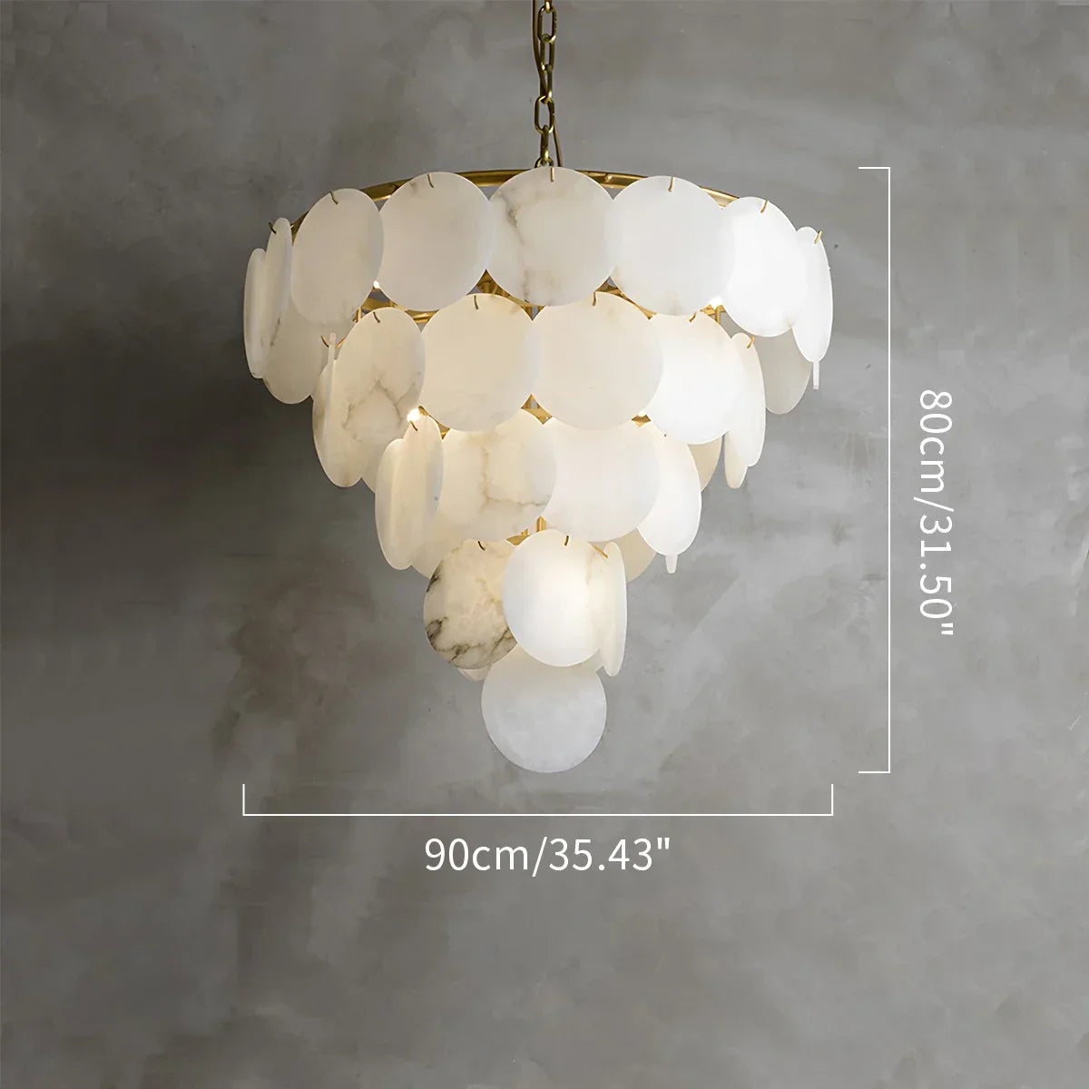 flairel Modern Round Shell Spanish Alabaster Chandelier