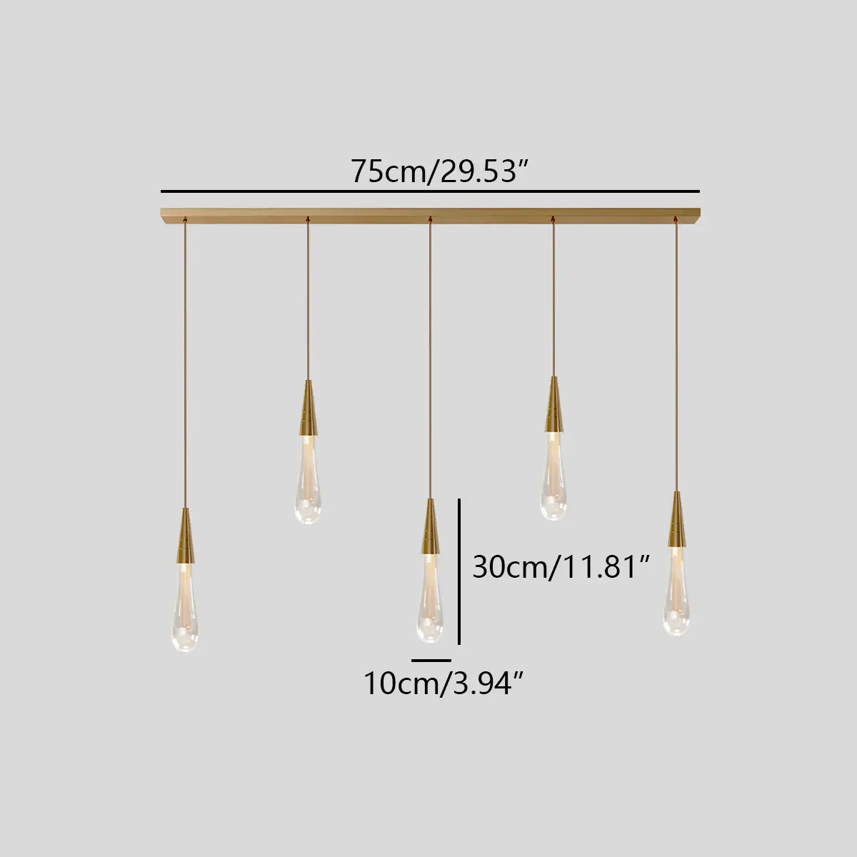 flairel Drop Crystal Chrome Pendant Light for Bedroom