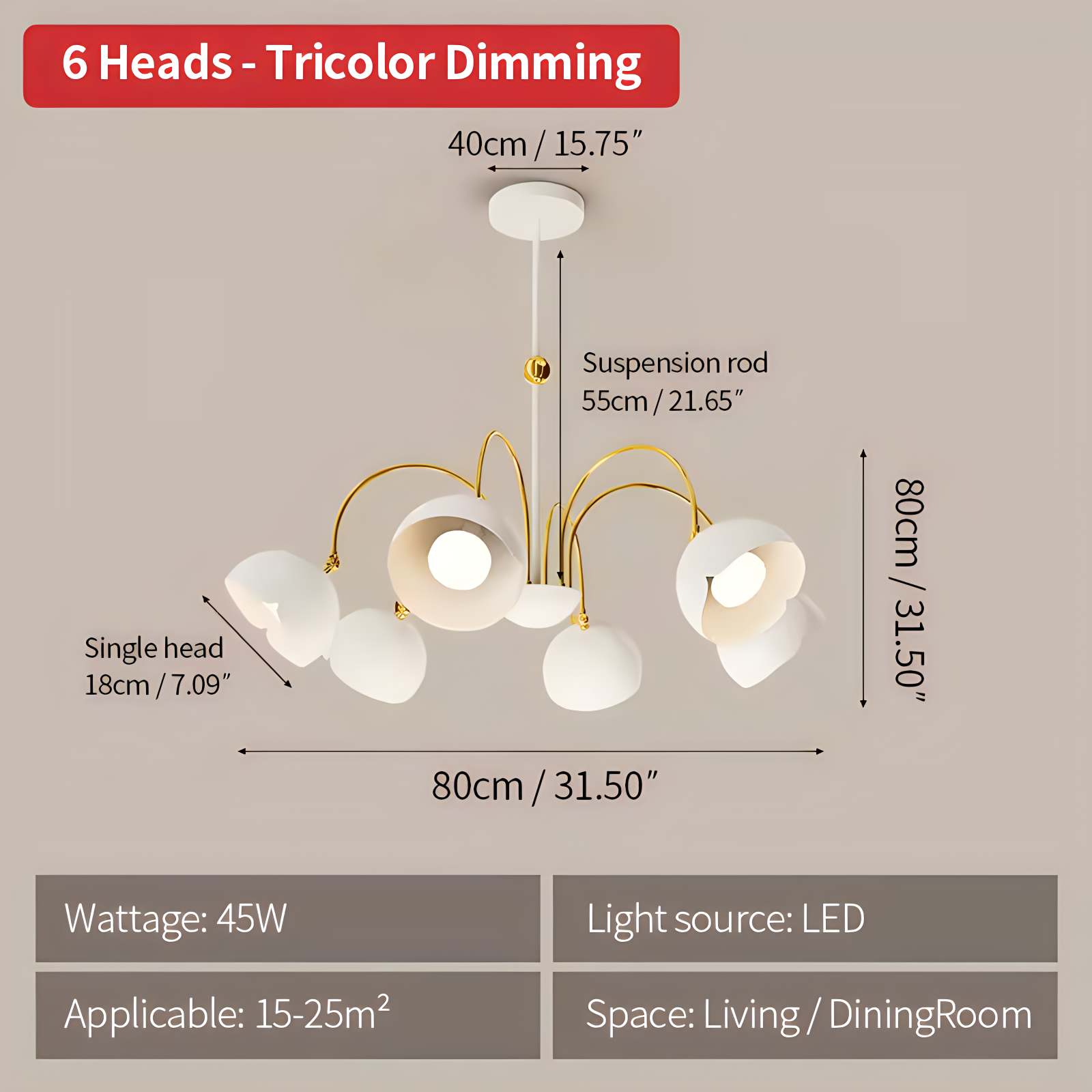 flairel French Flower Shaped Chandelier