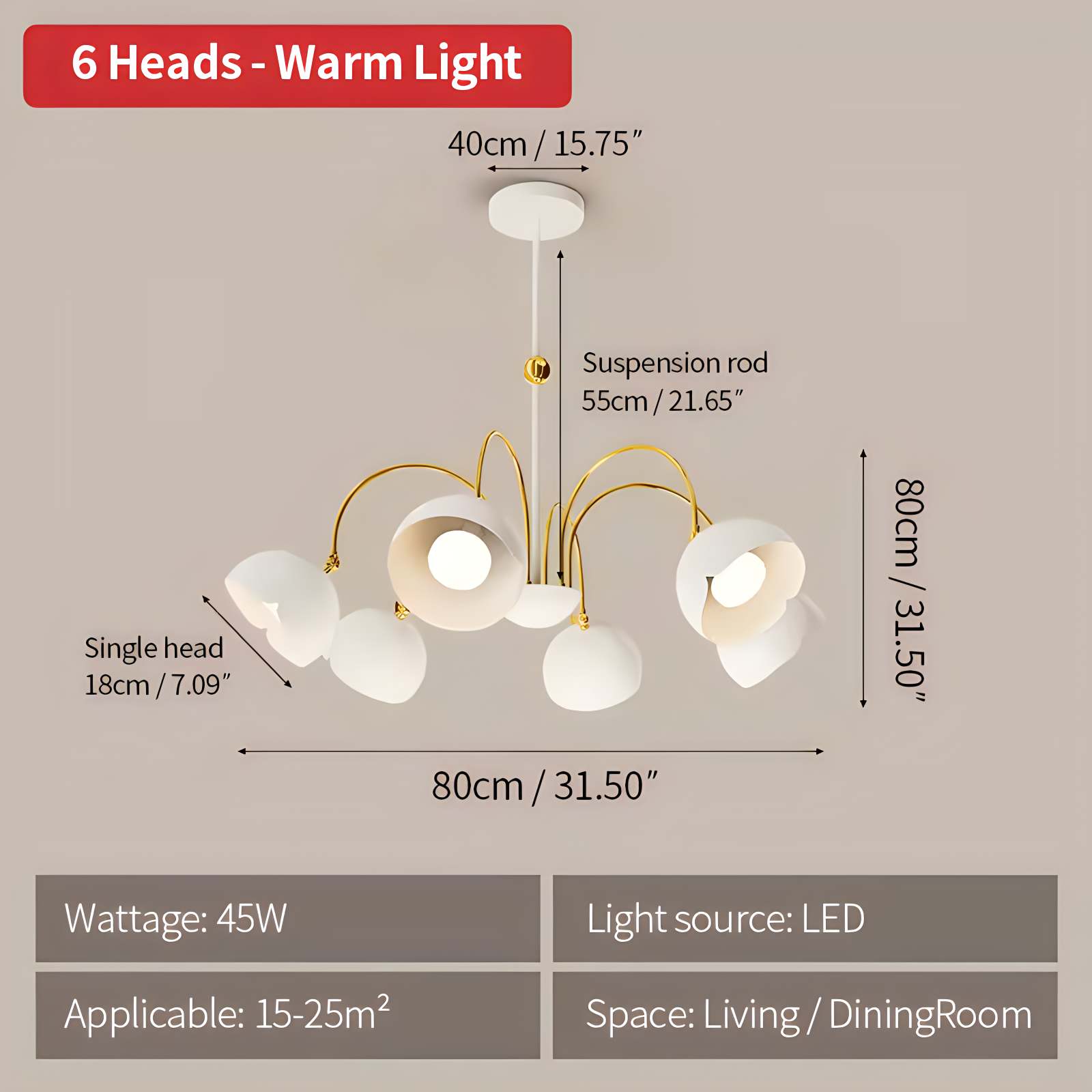 flairel French Flower Shaped Chandelier