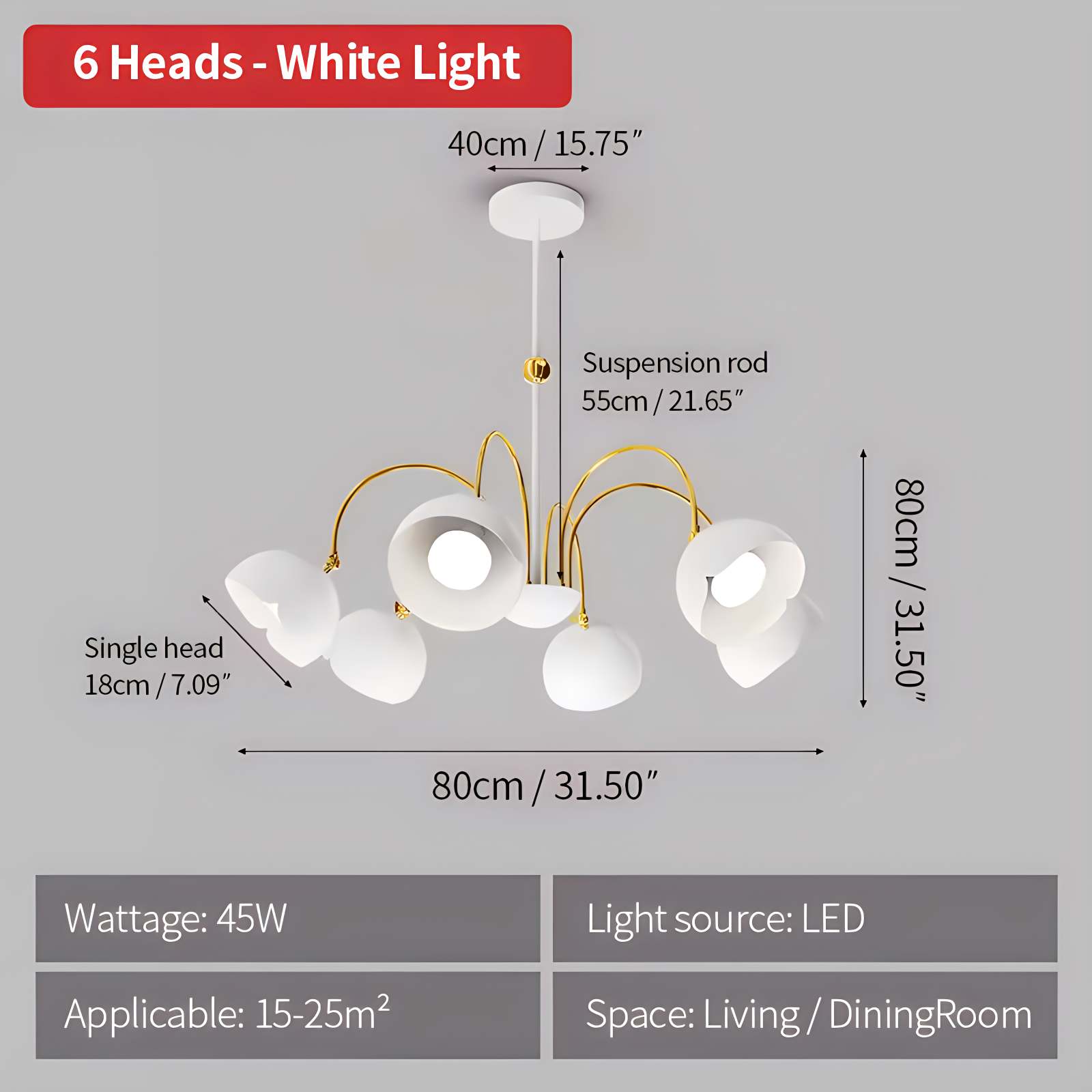 flairel French Flower Shaped Chandelier