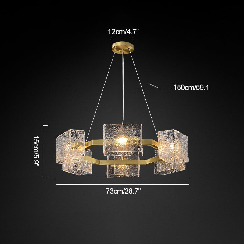 flairel Textured Glass Round Chandelier