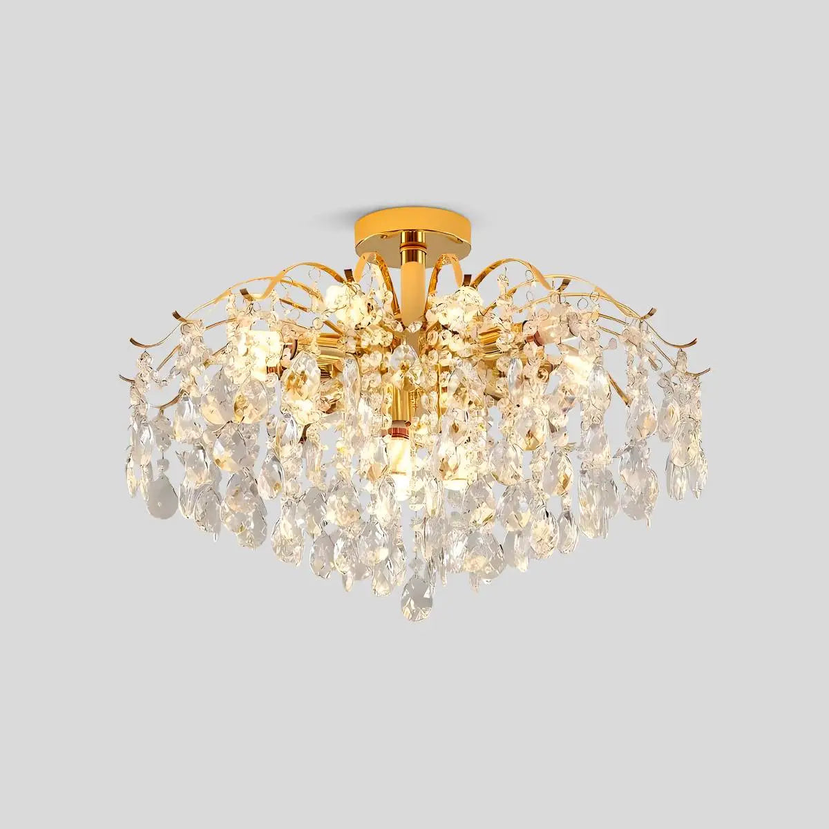flairel French Vintage Crystal Ceiling Chandelier