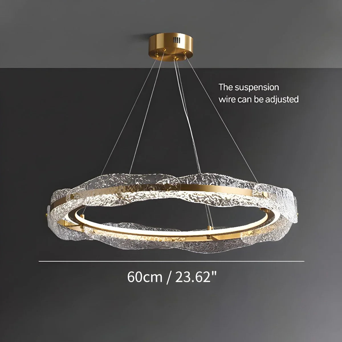 flairel Water Pattern Glass Chandelier for Living Room
