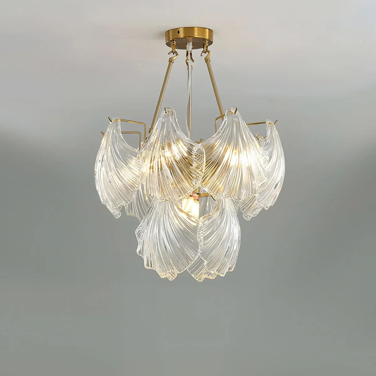 flairel Vintage Rowan Glass Shell Chandelier