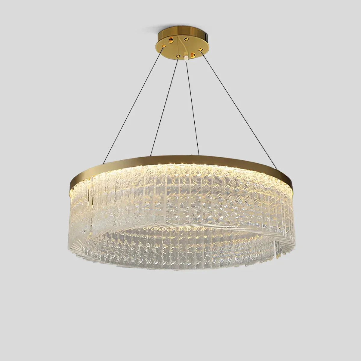 flairel Round Halo Crystal Chandelier for Living Room