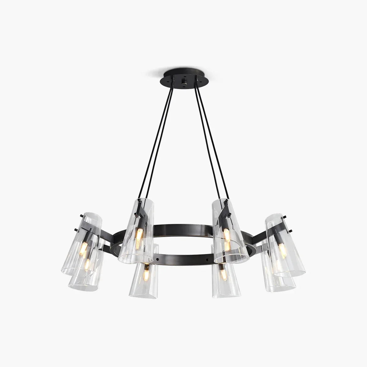 flairel Modern All-Copper Acrylic Chandelier for Dining Room