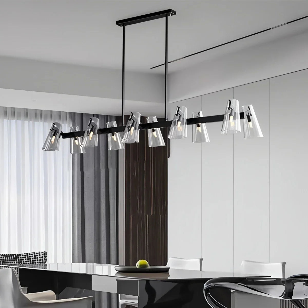 flairel Modern All-Copper Acrylic Chandelier for Dining Room