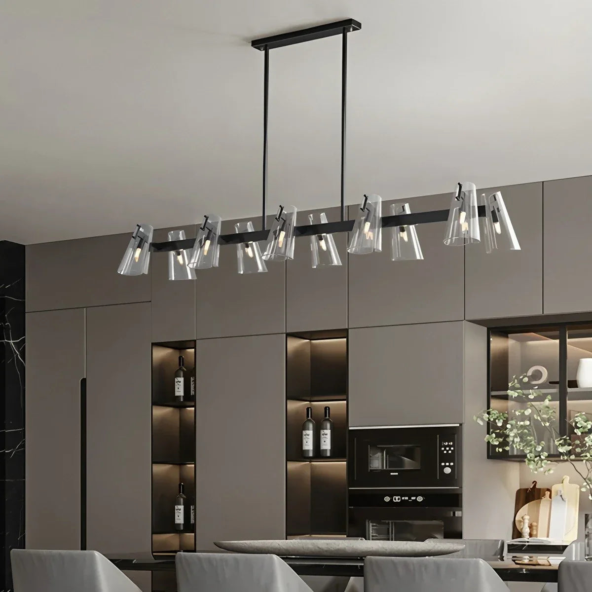 flairel Modern All-Copper Acrylic Chandelier for Dining Room