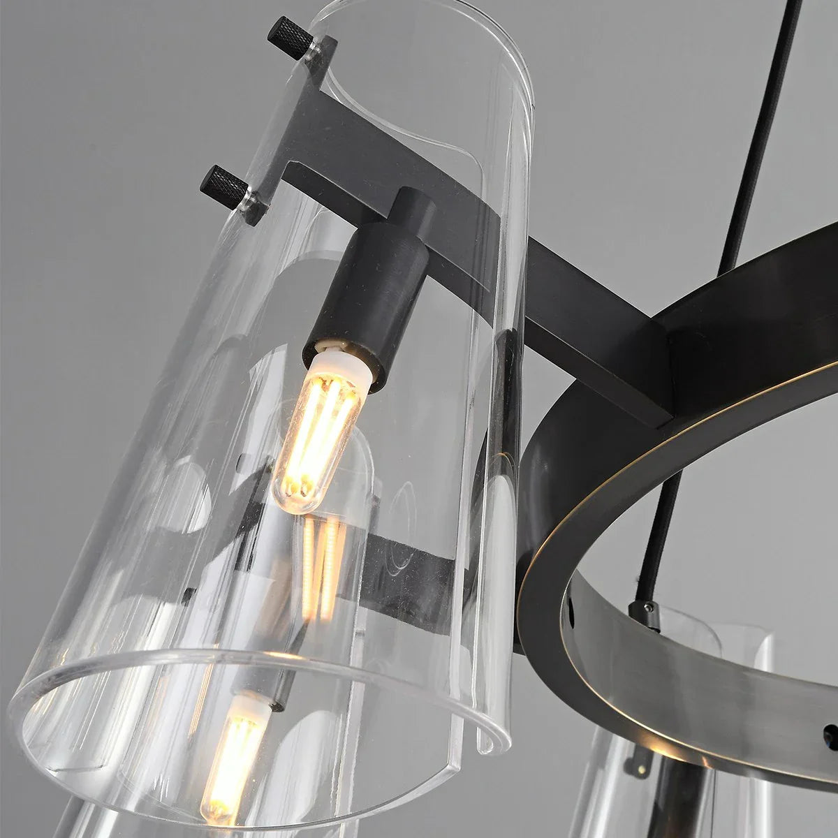 flairel Modern All-Copper Acrylic Chandelier for Dining Room