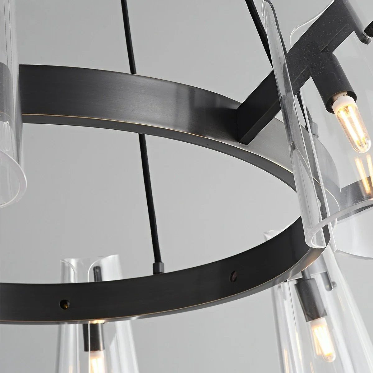 flairel Modern All-Copper Acrylic Chandelier for Dining Room