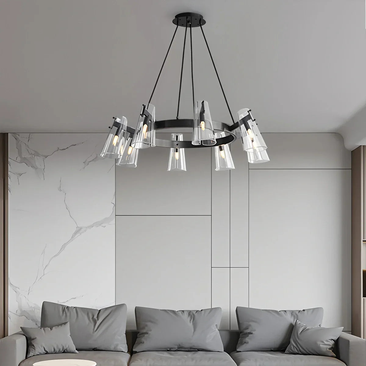 flairel Modern All-Copper Acrylic Chandelier for Dining Room