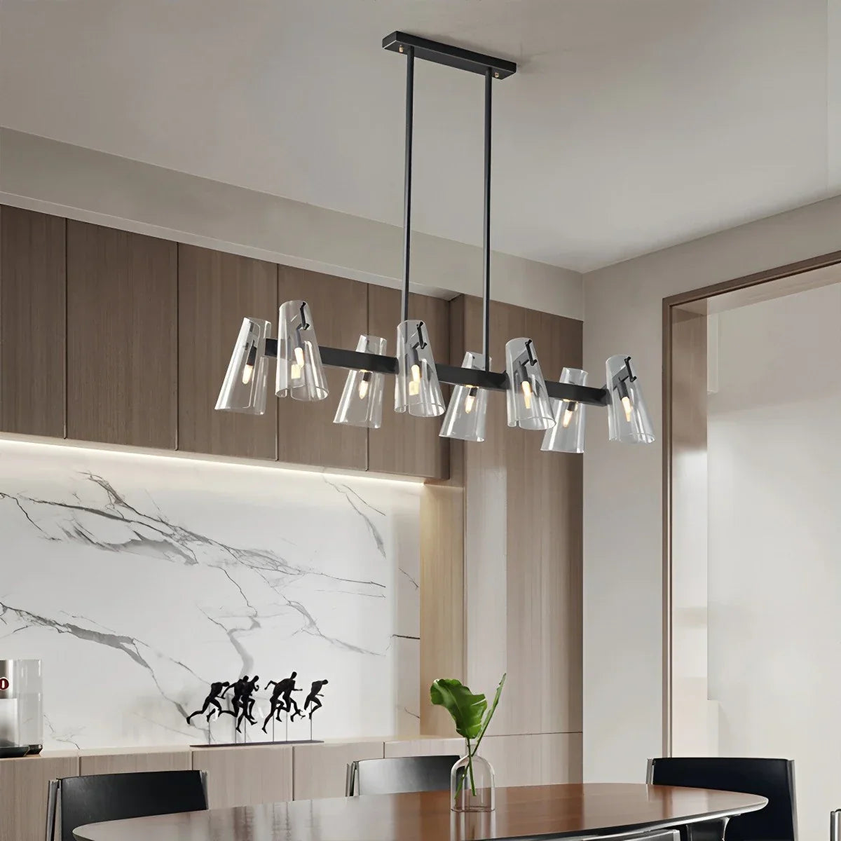 flairel Modern All-Copper Acrylic Chandelier for Dining Room