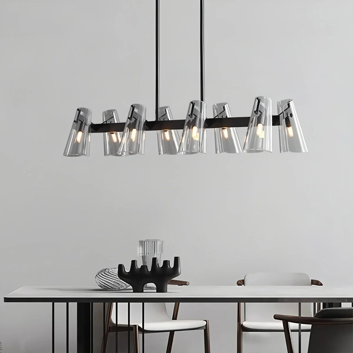 flairel Modern All-Copper Acrylic Chandelier for Dining Room