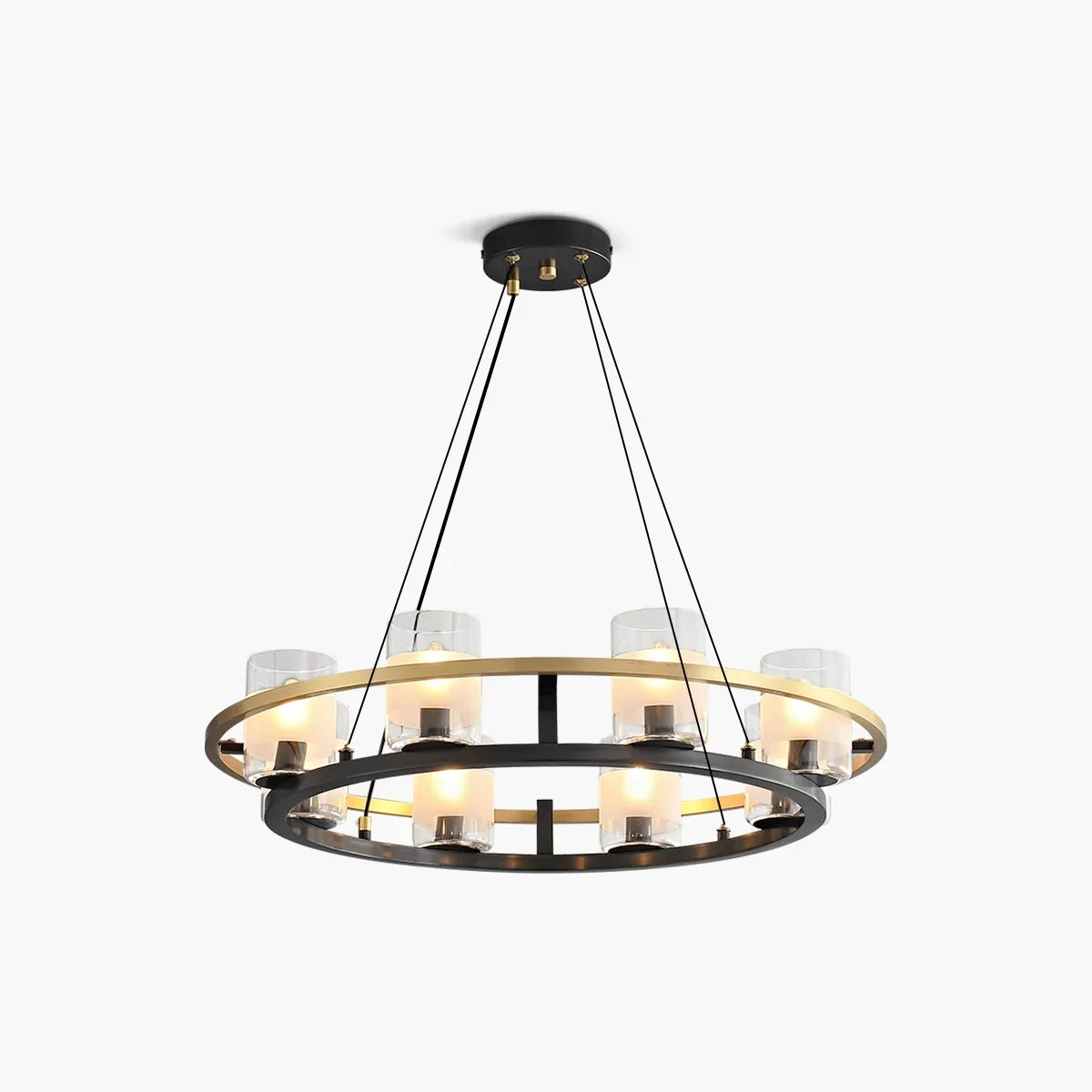 flairel Nordic Art Simulation Candle Glass Chandelier