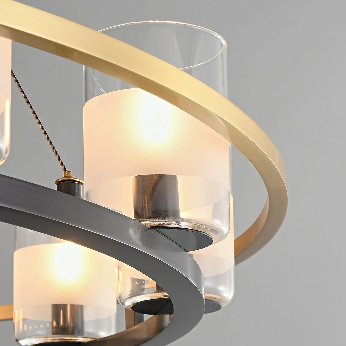 flairel Nordic Art Simulation Candle Glass Chandelier