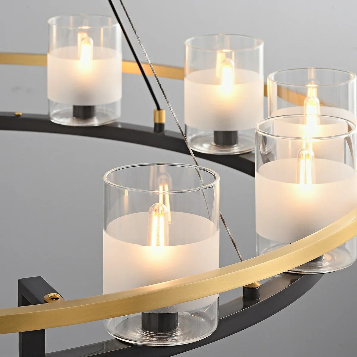 flairel Nordic Art Simulation Candle Glass Chandelier