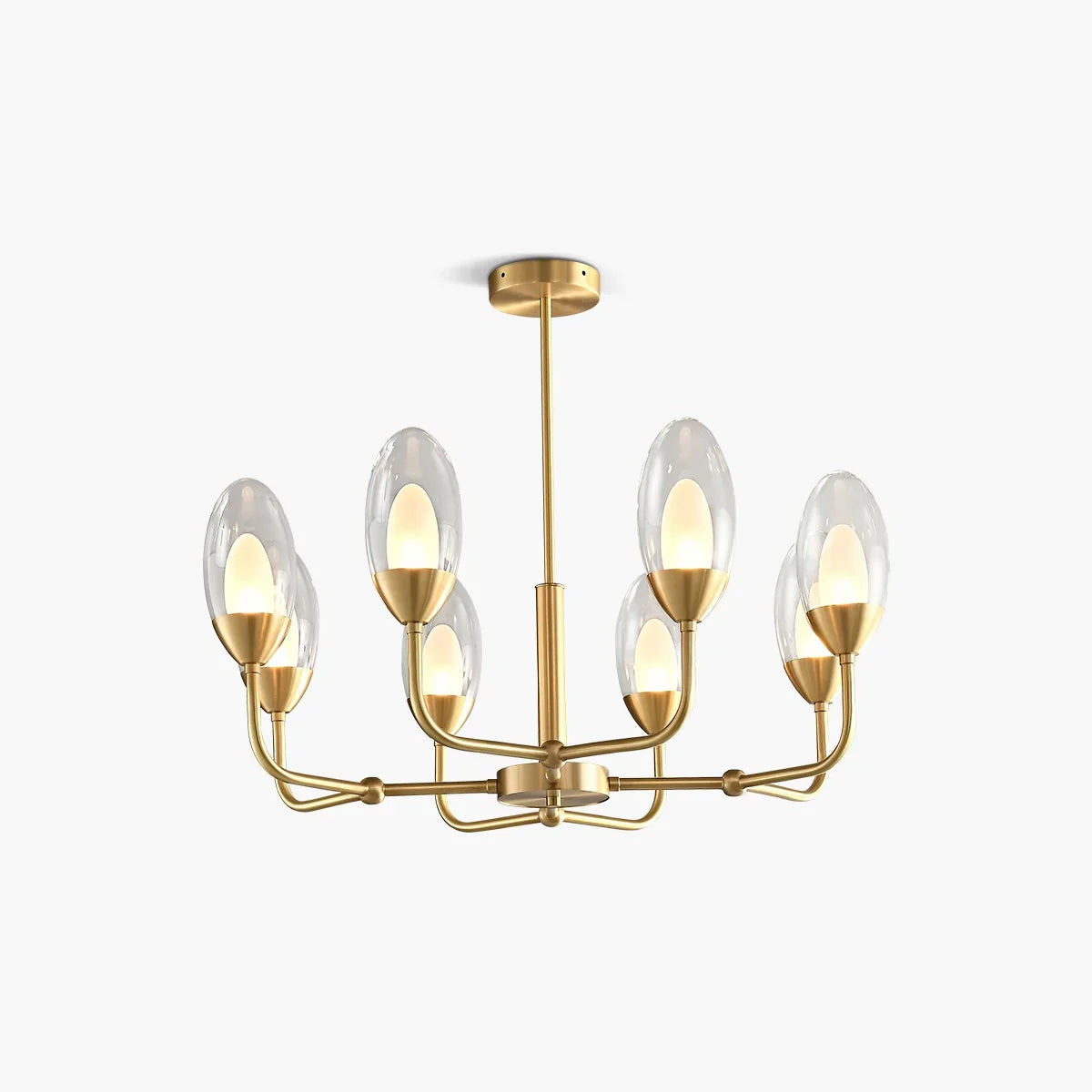 flairel Luxury Copper & Transparent Glass Chandelier