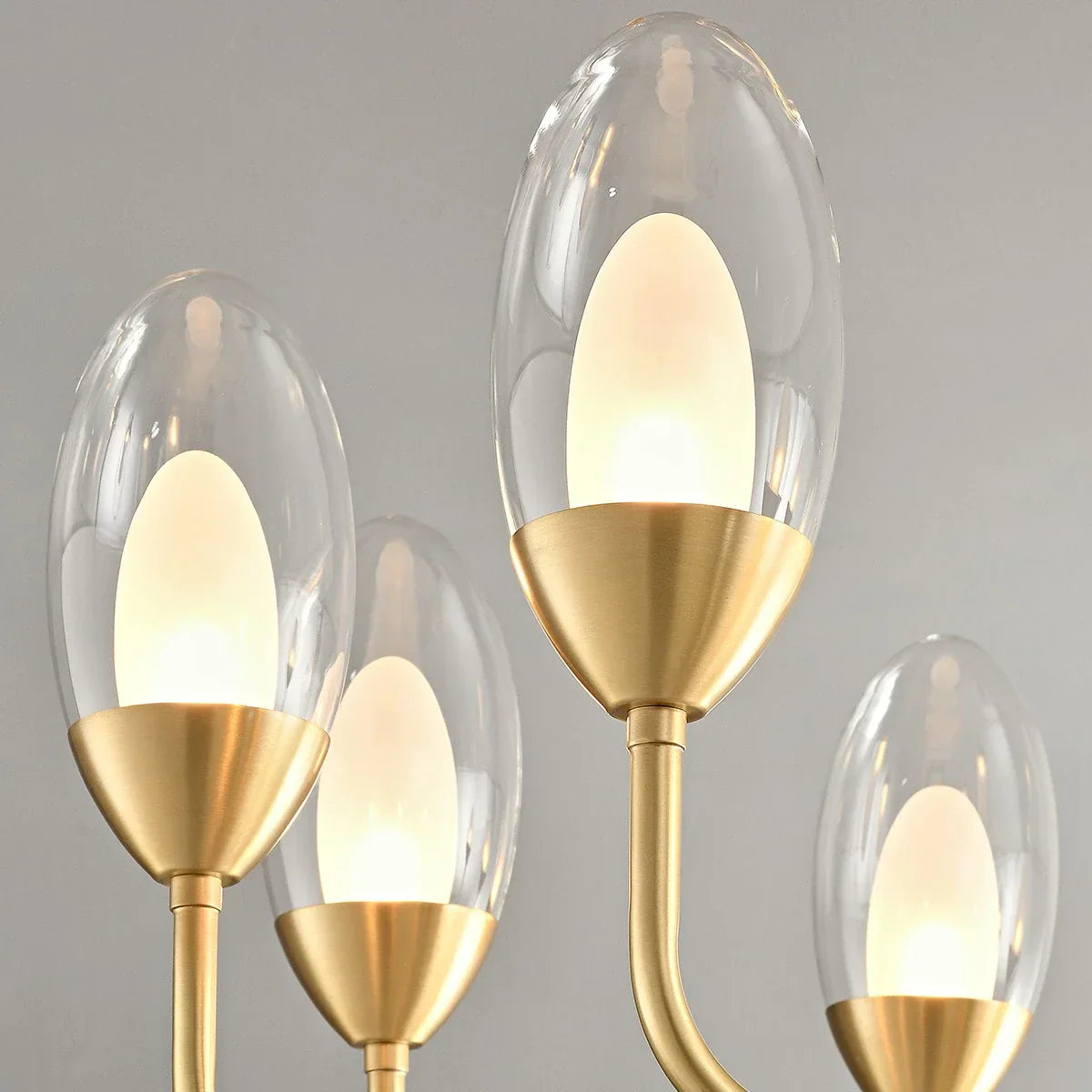 flairel Luxury Copper & Transparent Glass Chandelier
