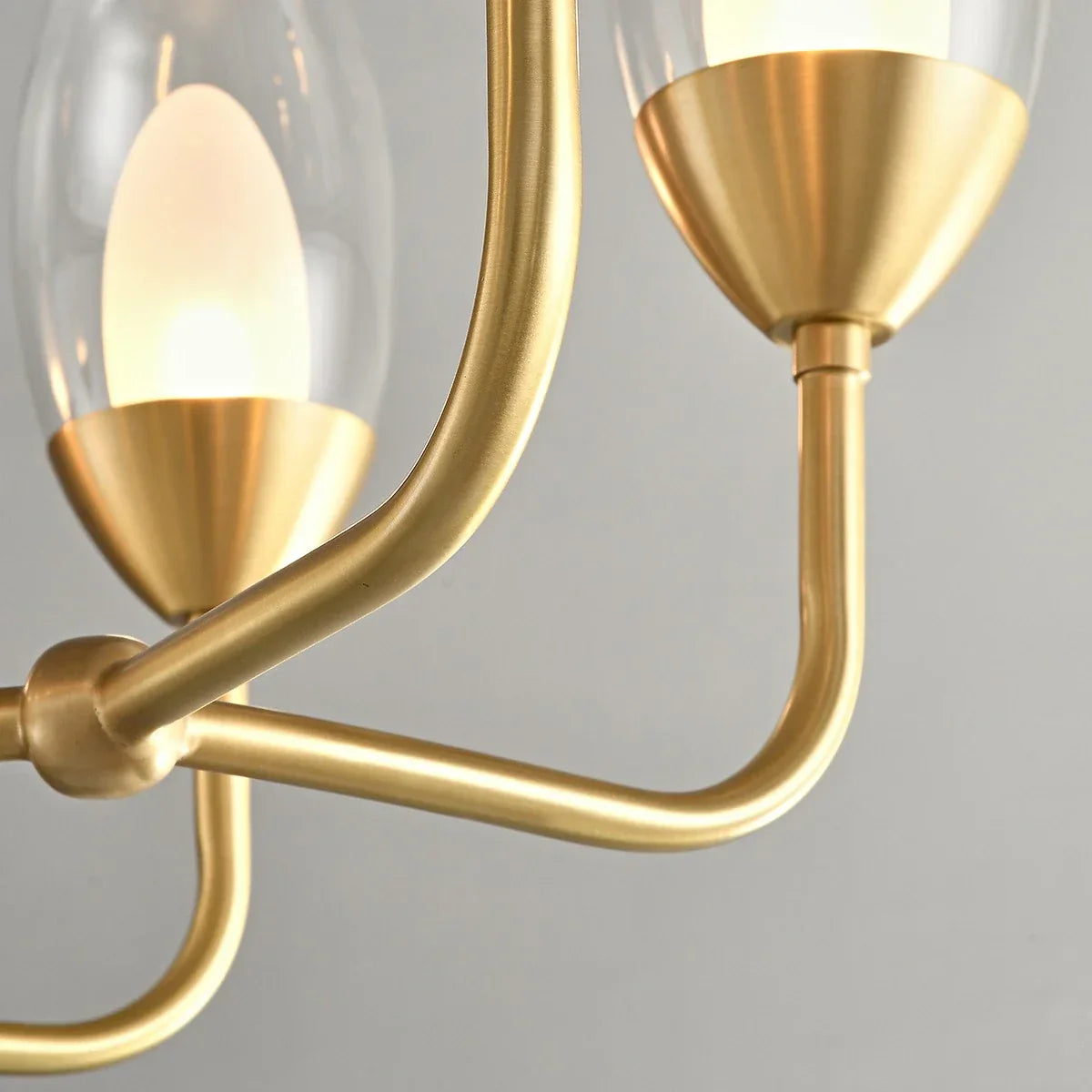 flairel Luxury Copper & Transparent Glass Chandelier