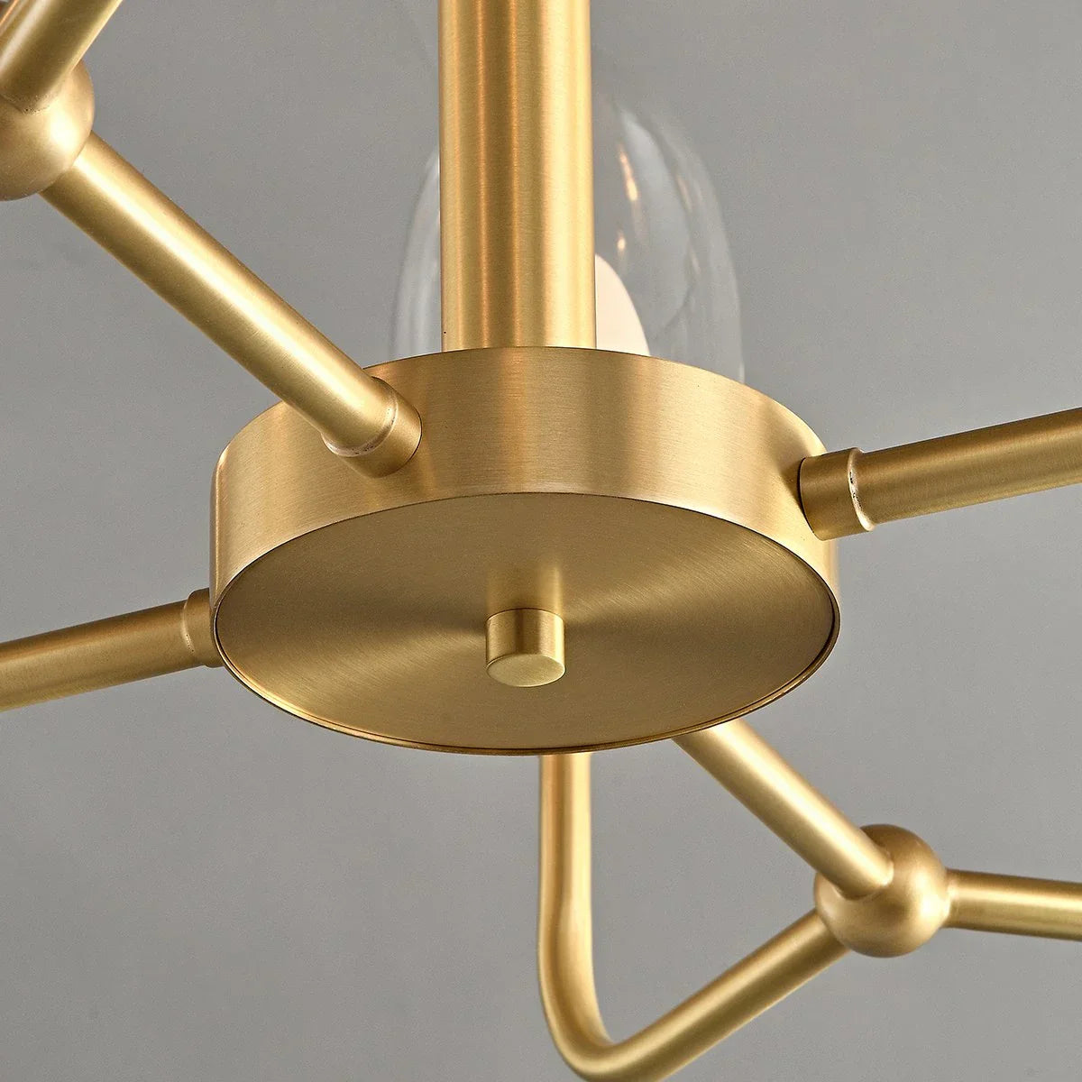 flairel Luxury Copper & Transparent Glass Chandelier