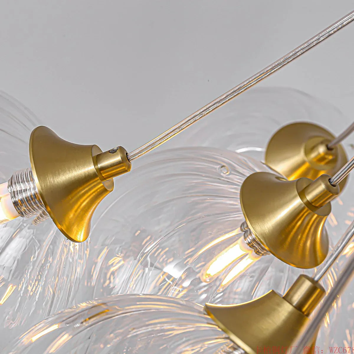 flairel Luxury All Copper Glass Bubble Ball Chandelier
