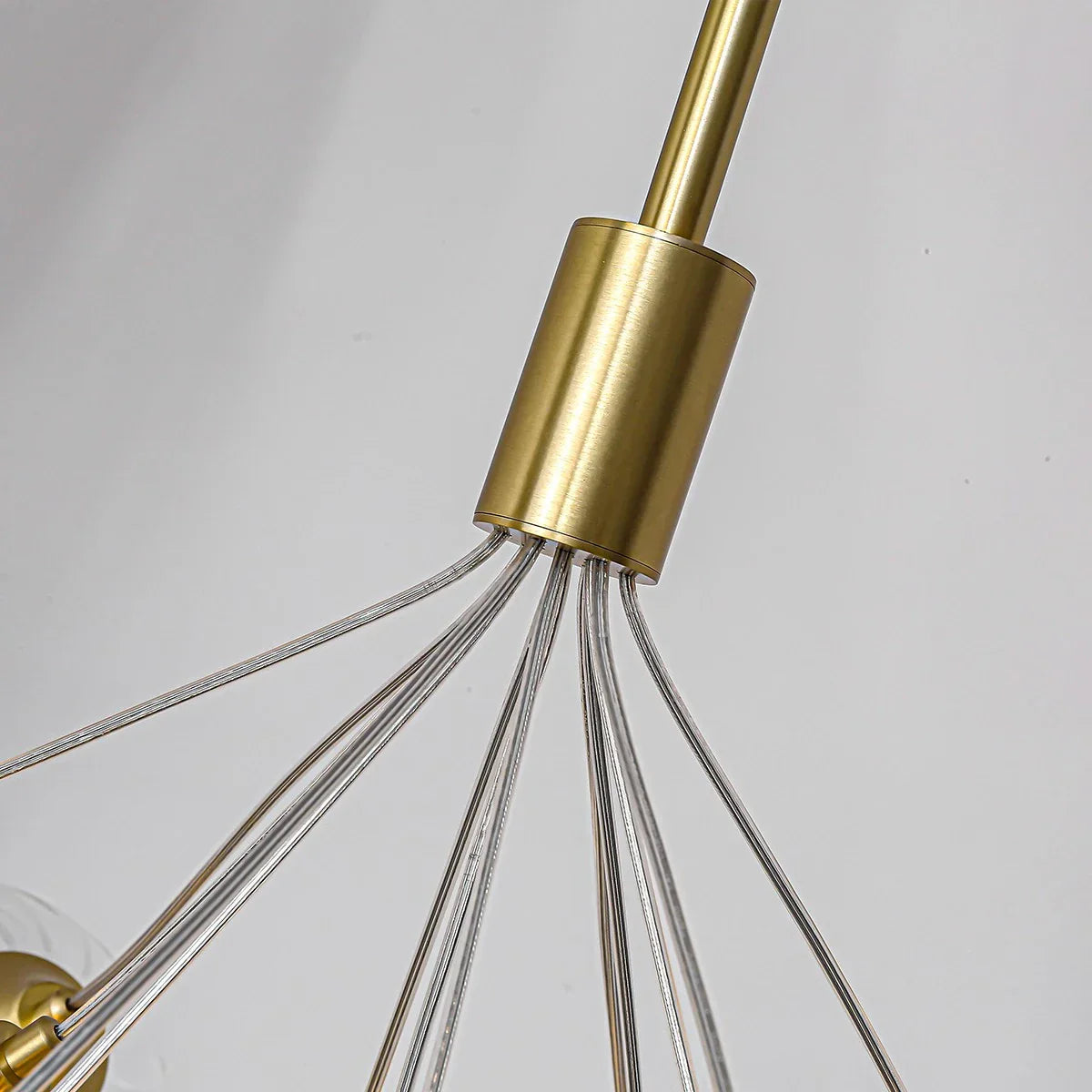 flairel Luxury All Copper Glass Bubble Ball Chandelier