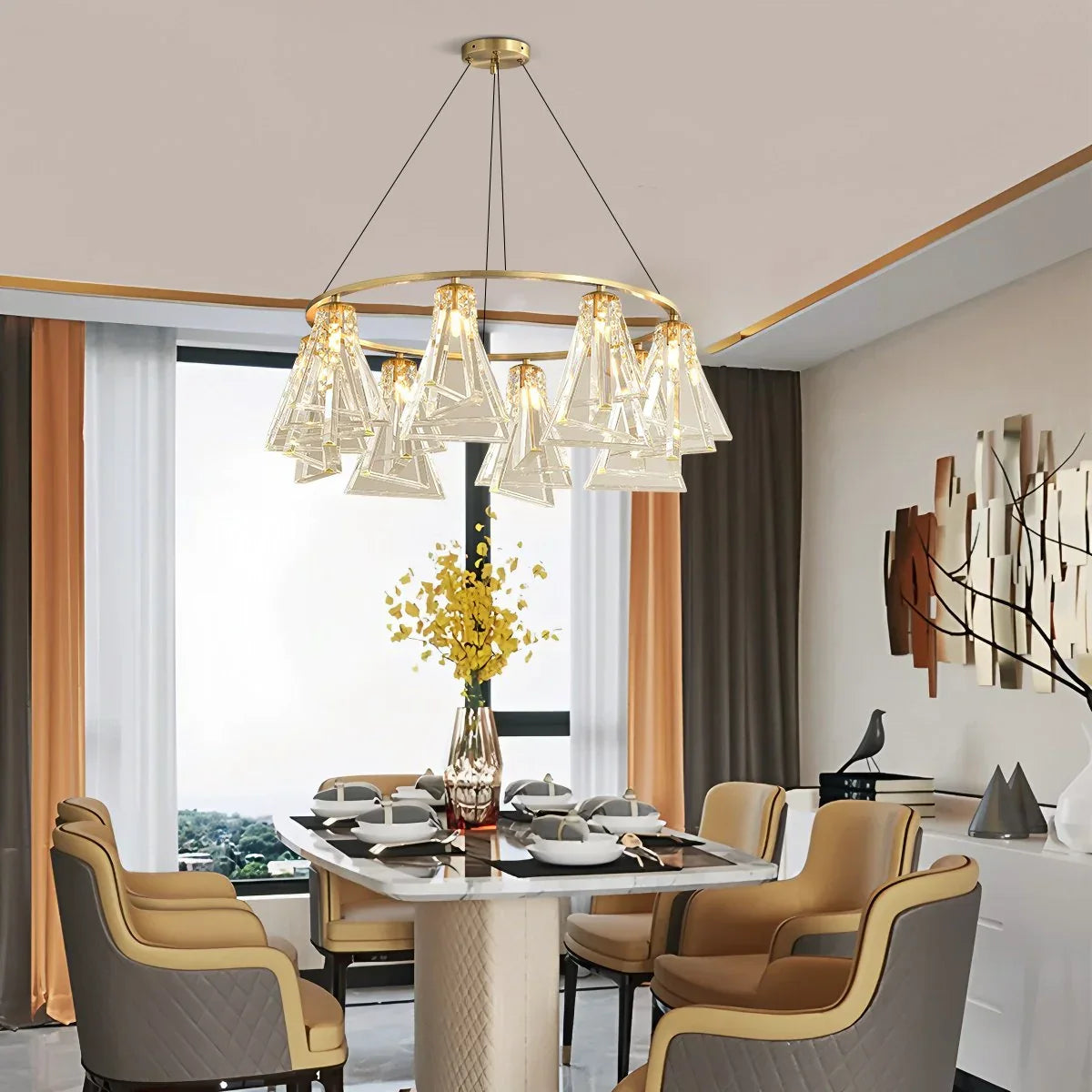 flairel Modern Simple Crystal Chandelier for Living Room