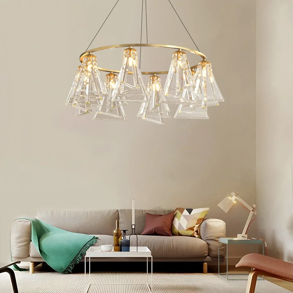 flairel Modern Simple Crystal Chandelier for Living Room