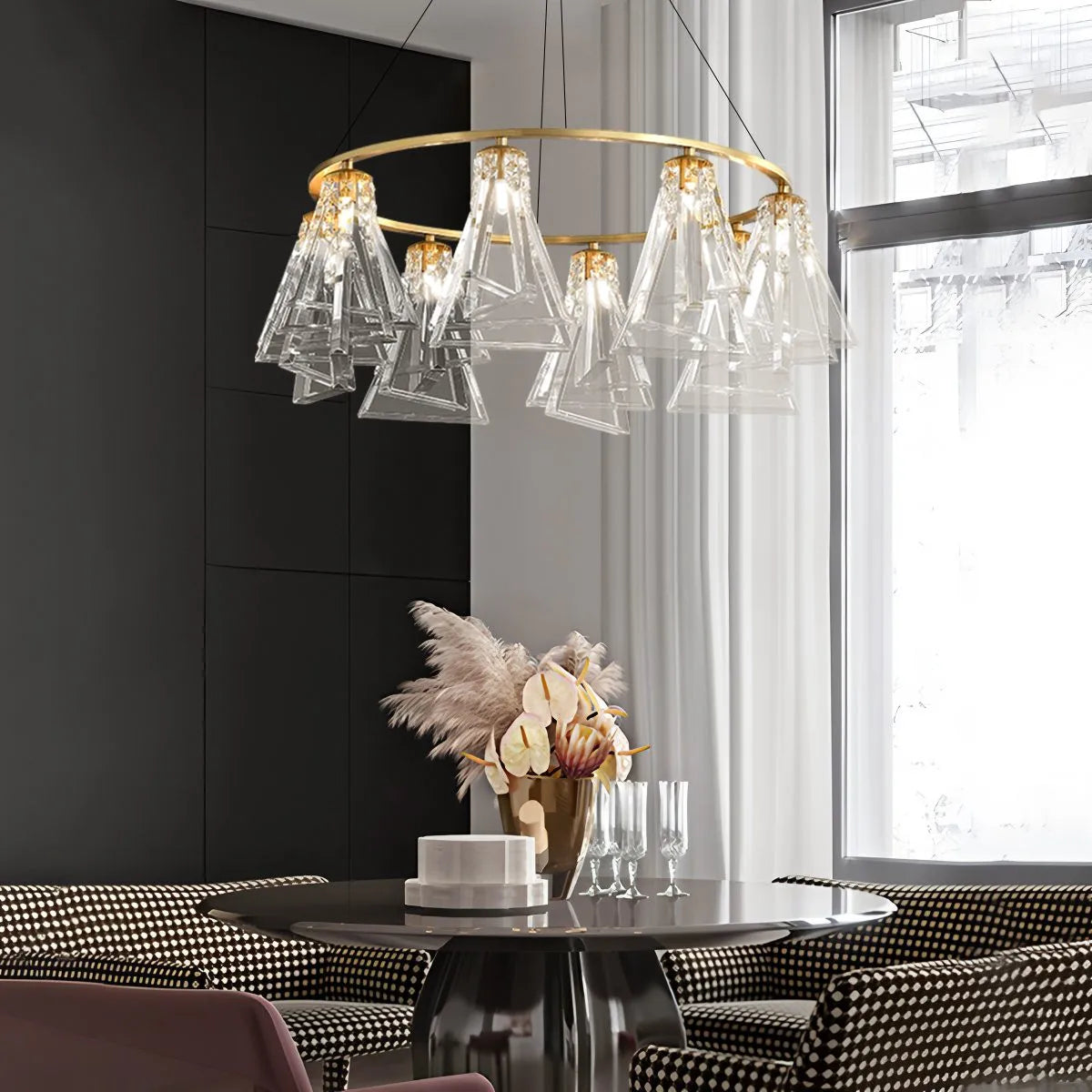 flairel Modern Simple Crystal Chandelier for Living Room