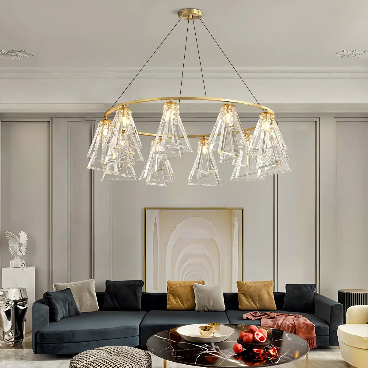 flairel Modern Simple Crystal Chandelier for Living Room