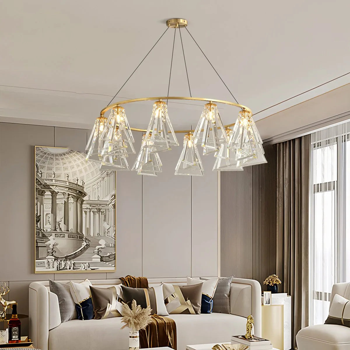 flairel Modern Simple Crystal Chandelier for Living Room