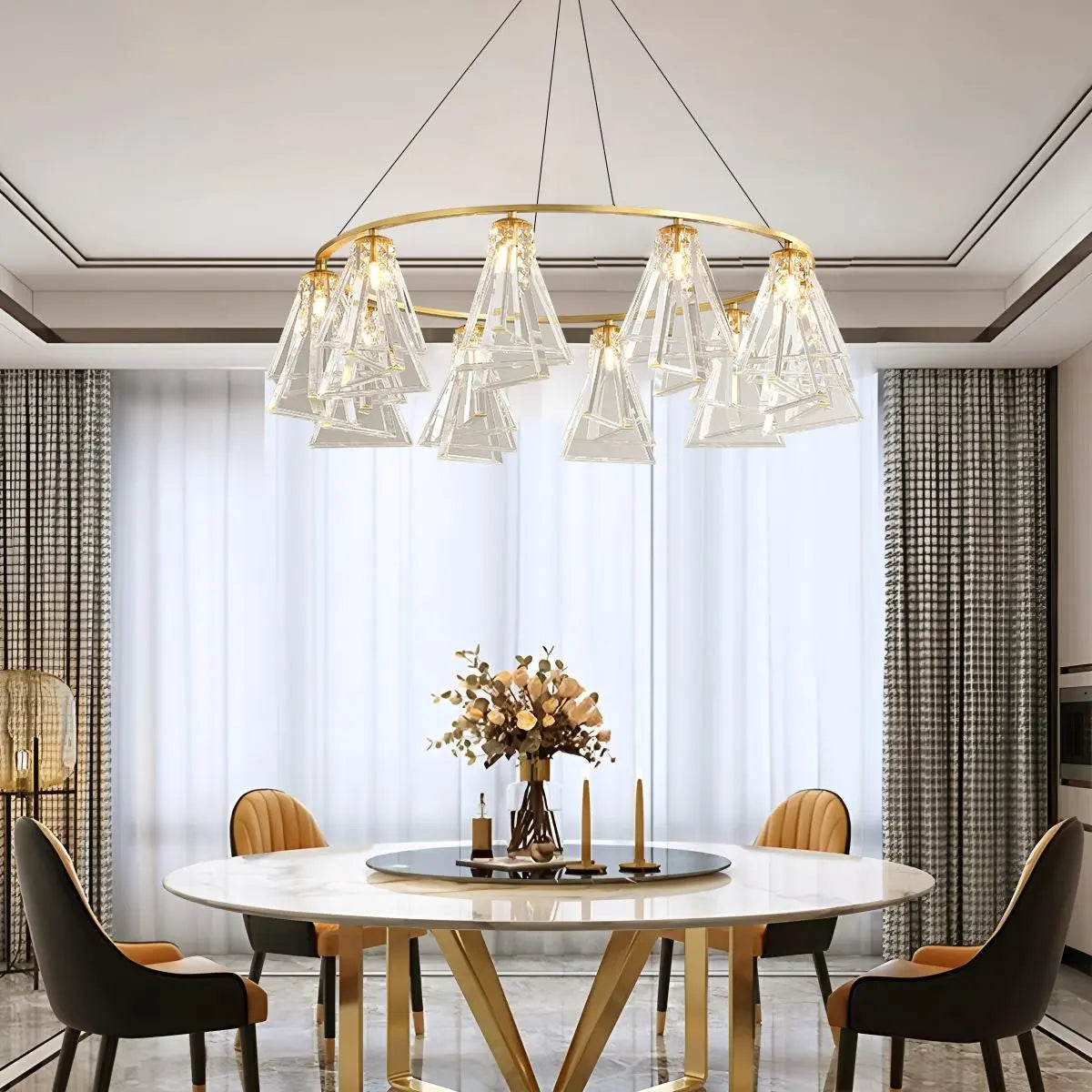 flairel Modern Simple Crystal Chandelier for Living Room