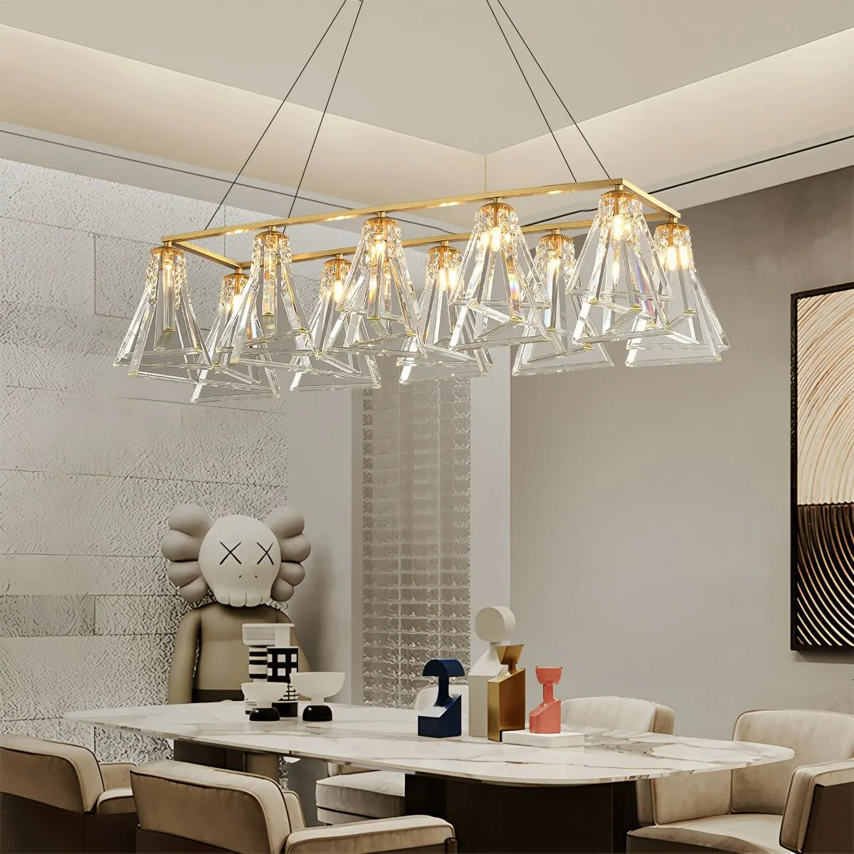 flairel Modern Simple Crystal Chandelier for Living Room